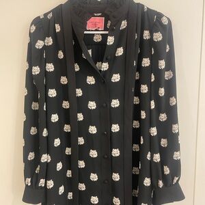 Kate Spade Black Dress with White Cat Design